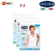  Intima Pack 3 Débardeur Pour Enfant - 100 % Coton Italien -  Blanc
