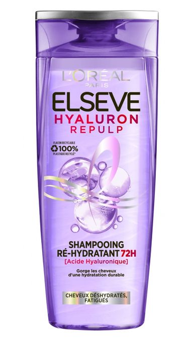  L'Oreal Paris Shampooing Ré-Hydratant pour Cheveux Déshydratés et Fatigués - Hydratation 72H - Brillance -300 ml