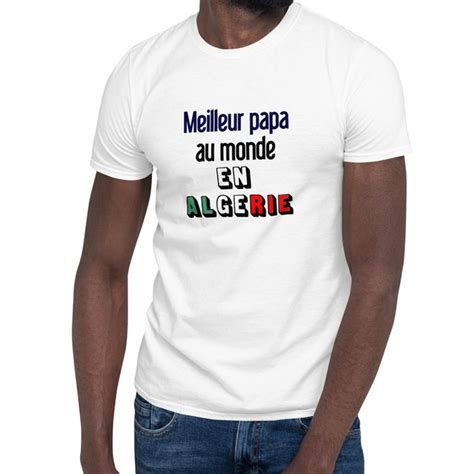 T-Shirt Design Col Rond - Collection Algérie Humour - Meilleur Papa - Blanc