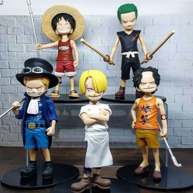  Générique Figurine one piece luffy sanji zoro ace sabo (5 pièces) 15 cm