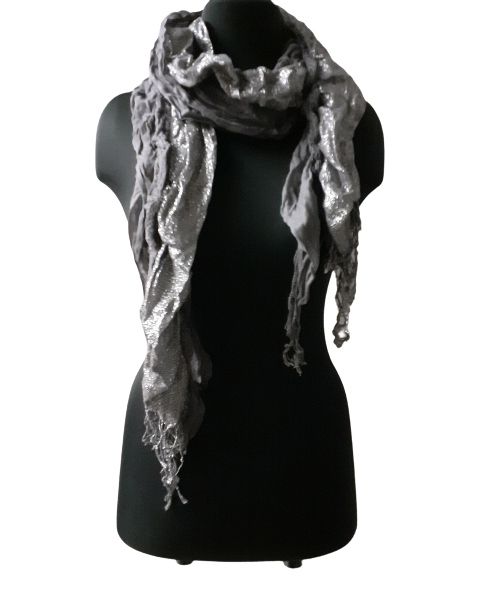  Foulard Gris et argenté