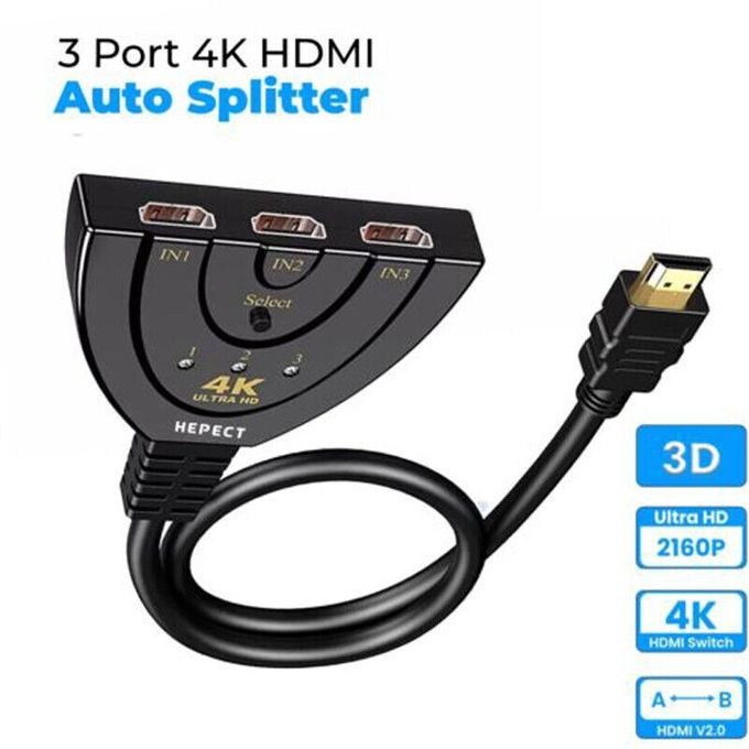  Adaptateur 4K 3in 1out HDMI Switch Hub Splitter TV Switcher  Ultra HD