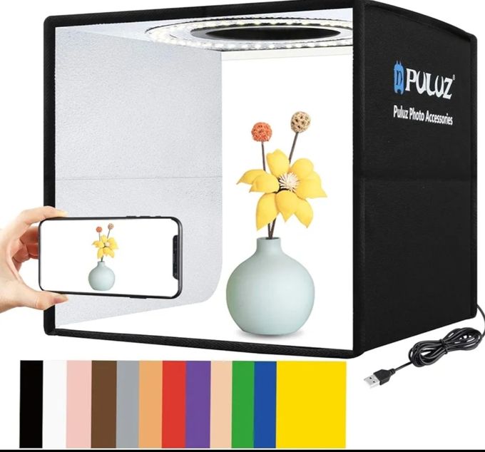  Photo box avec led ring light pour e-commerce photography pliable