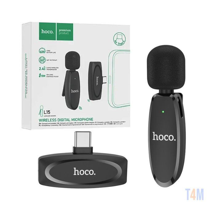  Hoco L15 Type-C Microphone numérique cravate sans fil-  Hoco 