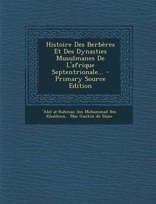  Publisher .Histoire Des Berberes Et Des Dynasties Musulmanes  C33 / Sh.