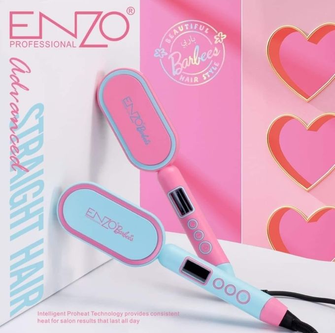  ENZO PROFESSIONAL Peigne Pour Cheveux Chauffante Lissante Pro 988F° Advanced BARBIE