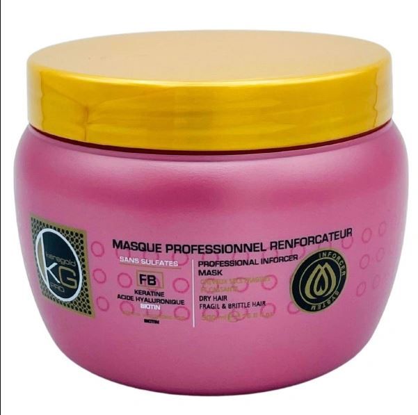  KeraGold Masque professionnel renforçateur pour cheveux secs, fragiles et cassants Keratine & Acide Hyaluronique et Biotine - 500ml