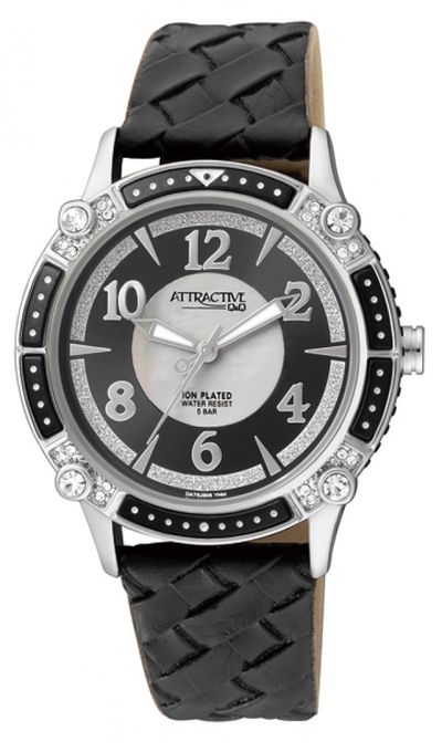  Q&Q Montre-Bracelet Pour Femme Da75J305Y- Noir-Argent