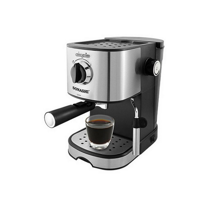  Sonashi Cafetière Expresso Tout En Un Scm-4963- 850 W- 15 Bars, Capacité 1 L