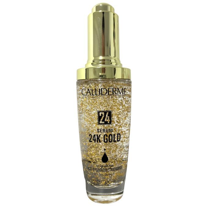  Calliderm Sérum Visage Hydratant Anti Âge - À l’Acide Hyaluronique + Niacinamide - 24K GOLD - Anti Rides