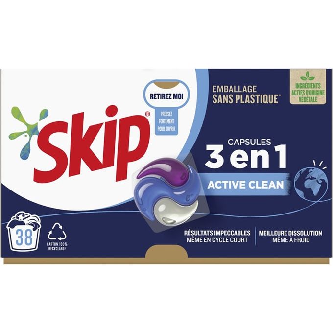  Skip Active Clean Lessive capsules 3 en 1