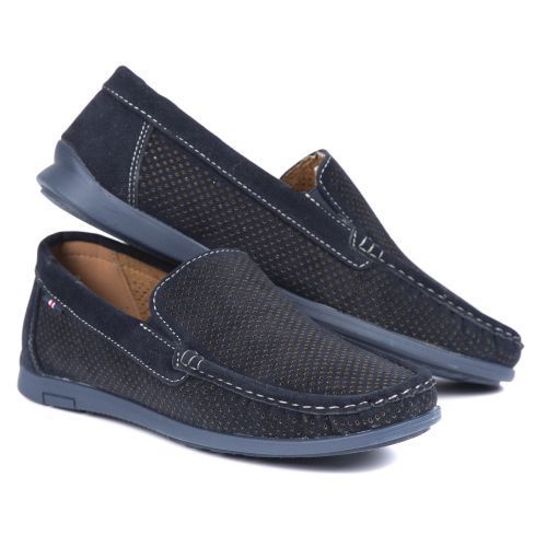  Boliou Mocassins En Cuir Souple - Homme - Bleu Marine