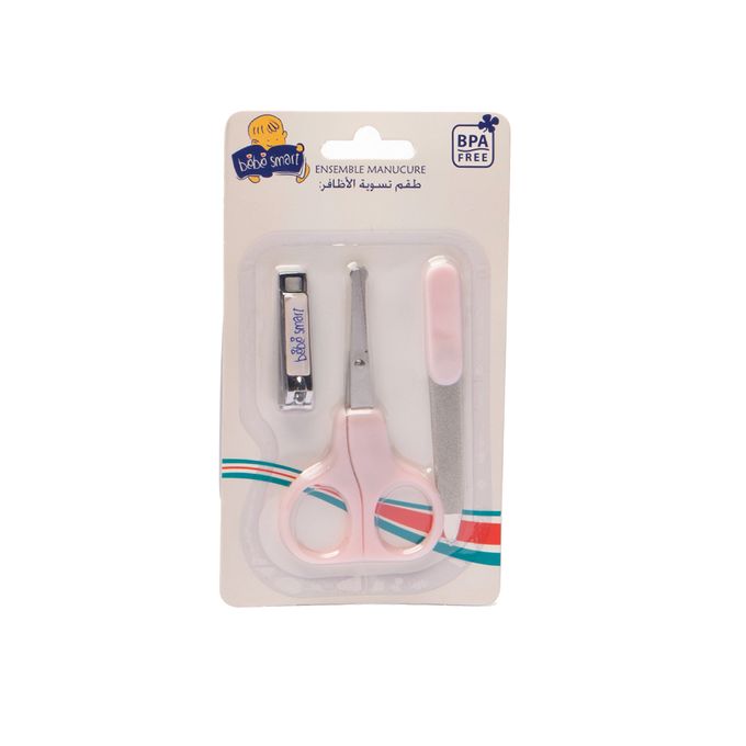  Bébé Smart Ensemble Manucure pour Bébé - 3 Accessoires - Rose