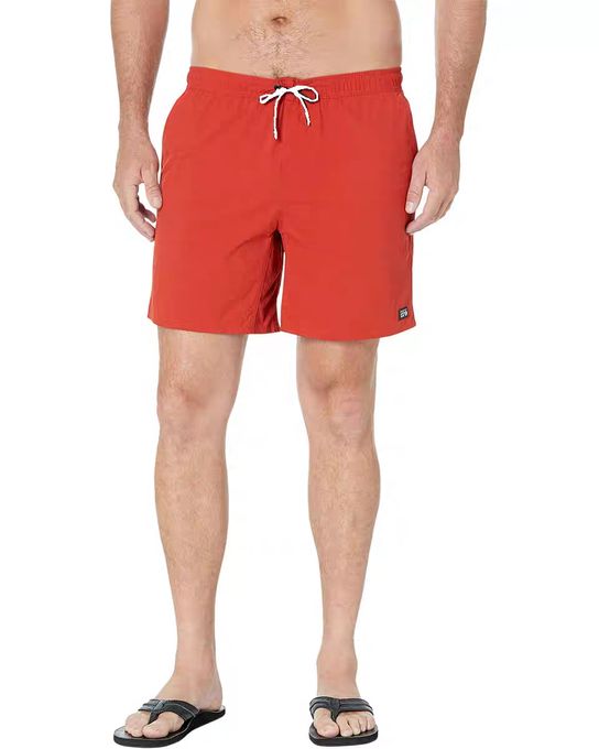  Abercrombie & Fitch Short de bain Homme Chic décontracté à logo emblématique Super comfortable-Rouge