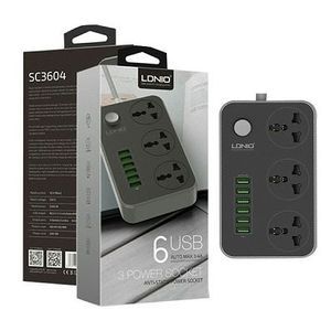  Ldnio Rallonge Multiprise Alimentation Chargeur Ldnio 3 Prise +6 Usb  Sc 3604