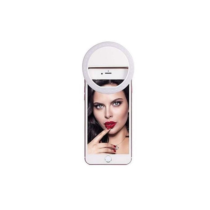  Mini Ring Light Pour Selfie Mobil - Noir ,For Smartphone