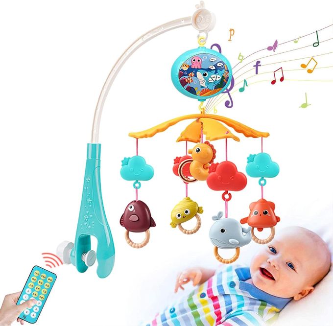  Manège Musical avec télécommande pour bébé happy bed bell