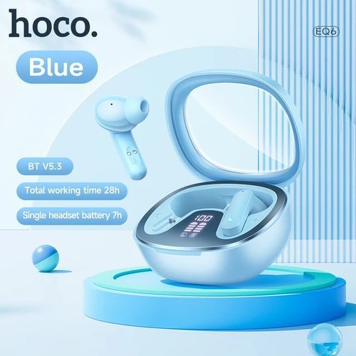  Hoco EQ6 - Ecouteurs Sans Fil Bluetooth 5.3 - Affichage LED & 7H de Lecture Non-Stop