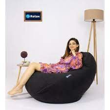  Relax Beanbag Pouf Poire Grande - 100 X 90 Cm - Noir