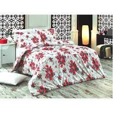  CASA-DJIJOU Housse De Matelas - Imprime / Fleur-Blanc-Rouge /1 Personne